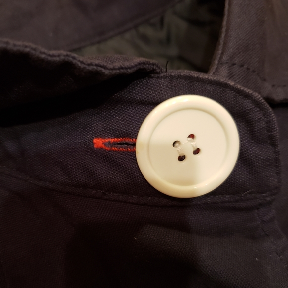 BB Dakota navy blue cotton button front trench coat - Picture 3 of 3